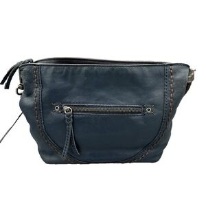 The Sak Black Leather Demi Shoulder Bag Braided Strap Intricate metal design